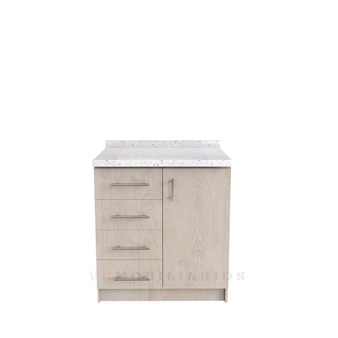 Mueble meson con cubierta de cuarzo de 90 cm / M1-940 / Jerez
