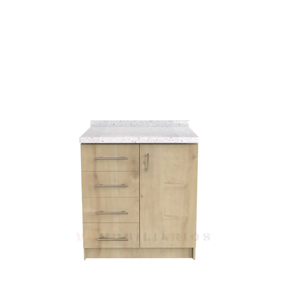 Mueble meson con cubierta de cuarzo de 90 cm /M1-940 / Rustico 1