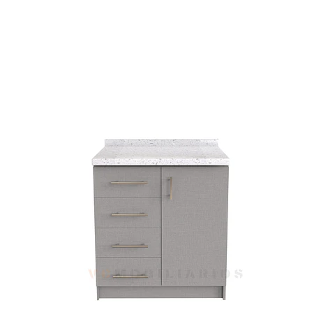 Mueble meson con cubierta de cuarzo de 90 cm / M1-940 / Notte
