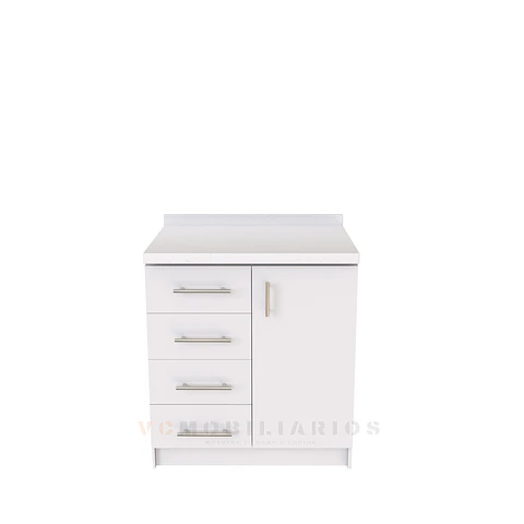 Mueble meson con cubierta de cuarzo de 90 cm / M1-920 / Blanco