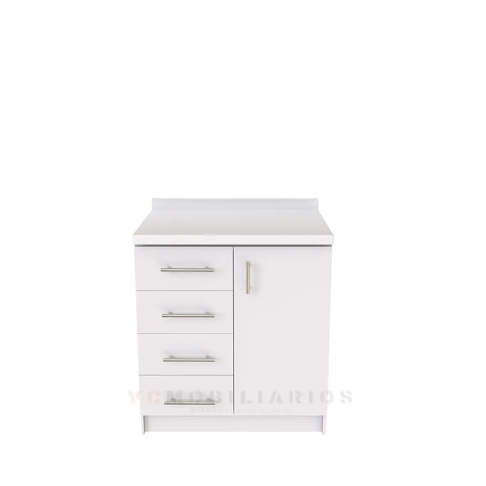 Mueble meson con cubierta de cuarzo de 90 cm / M1-920 / Blanco 1