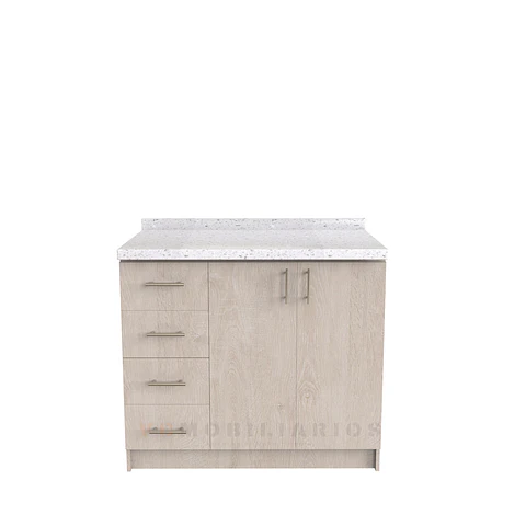 Mueble meson con cubierta de cuarzo de 100 cm / M1-1040 / Jerez