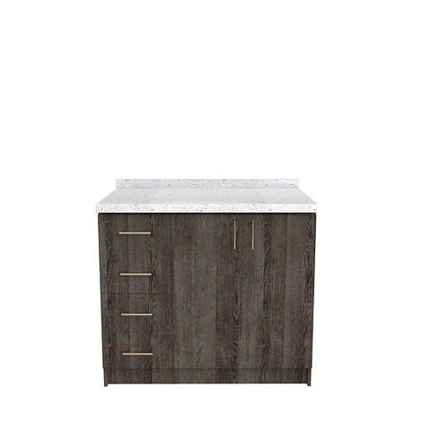 Mueble meson con cubierta de cuarzo de 100 cm / M1-1040 / Espresso