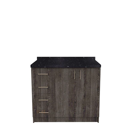 Mueble meson con cubierta de cuarzo de 100 cm / M1-1050 / Espresso
