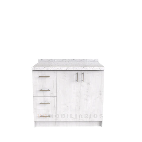 Mueble meson con cubierta de cuarzo de 100 cm / M1-1040 / Alaska