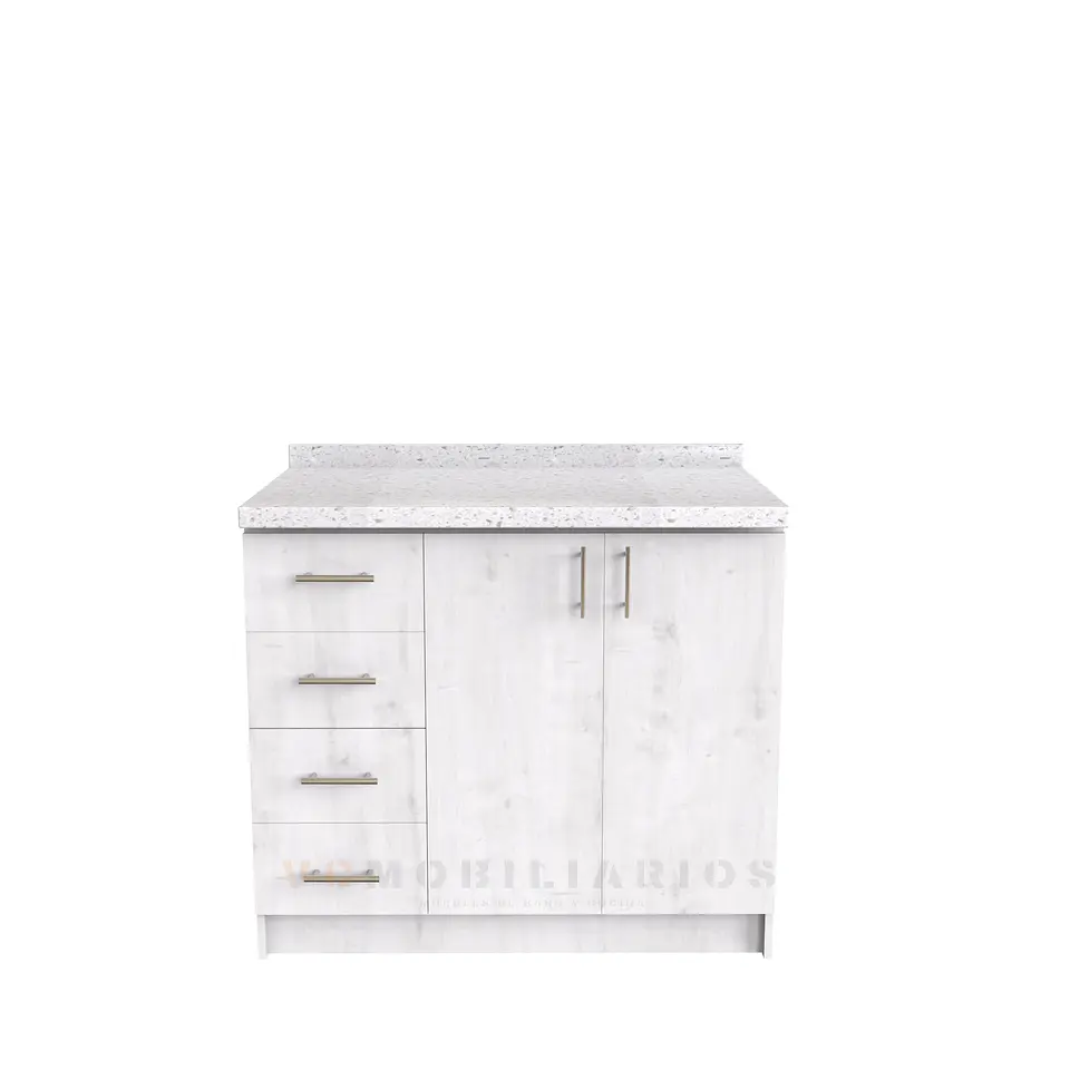 Mueble meson con cubierta de cuarzo de 100 cm / M1-1040 / Alaska 1