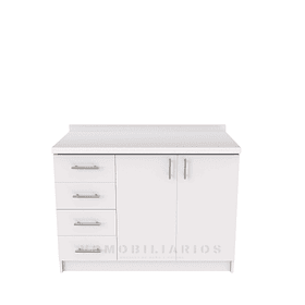 Mueble meson con cubierta de cuarzo de 120 cm / M1-1220 / Blanco