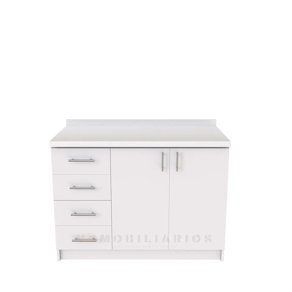 Mueble meson con cubierta de cuarzo de 120 cm / M1-1220 / Blanco 1
