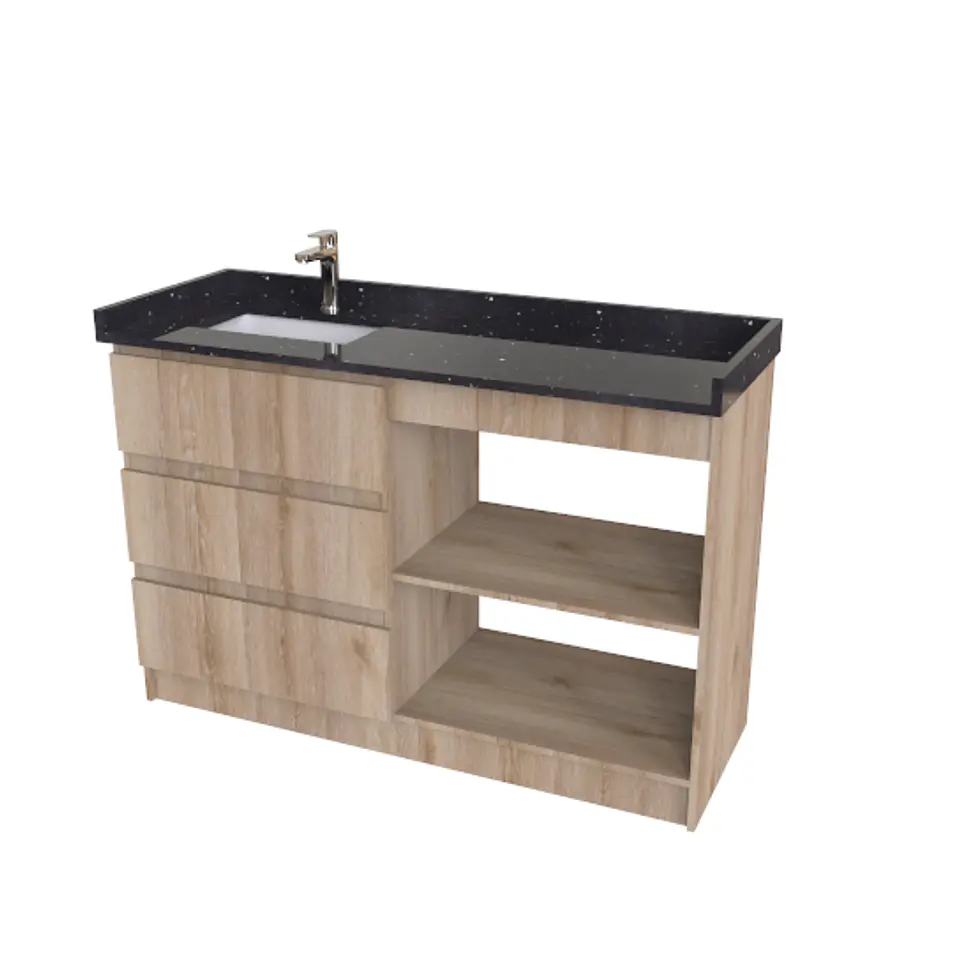 Mueble Vanitorio al piso simple de  1350 cm M3-1350- / cava 1