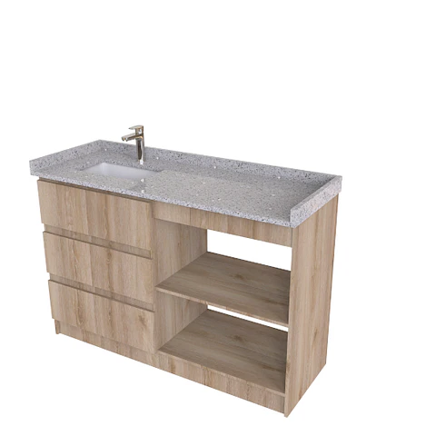 Mueble Vanitorio al piso simple de  1350 cm M3-1390- / cava