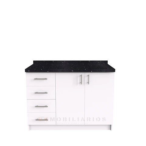 Mueble meson con cubierta de cuarzo de 120 cm / M1-1250 / Blanco
