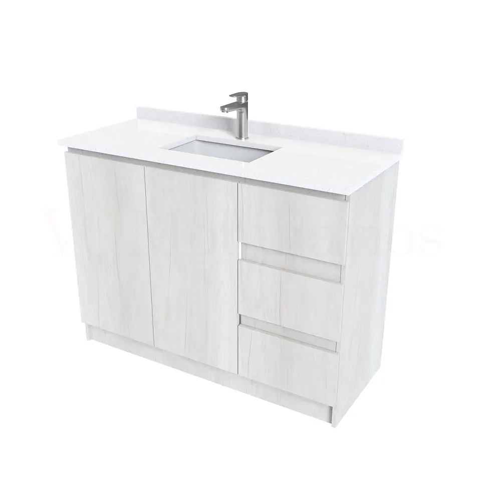 Mueble vanitorio al piso de 130 cm con cubierta de cuarzo M2-1338 / Toscana 1