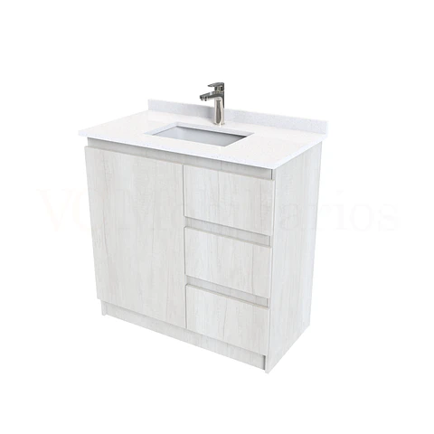 Mueble vanitorio al piso de 80 cm con cubierta de cuarzo M2-838 / Toscana