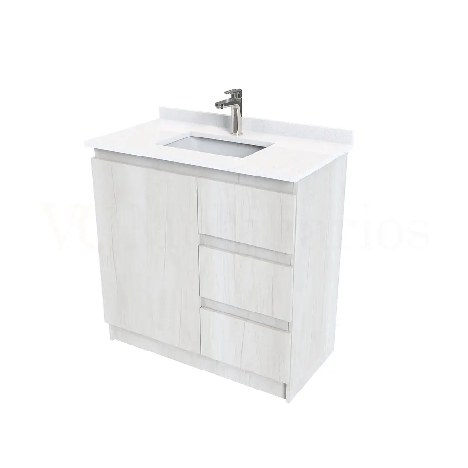 Mueble vanitorio al piso de 80 cm con cubierta de cuarzo M2-838 / Toscana 1