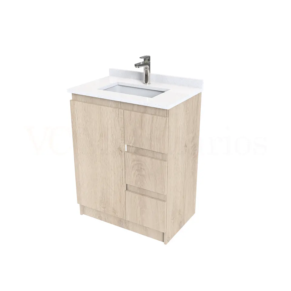 Mueble vanitorio al piso de 70 cm con cubierta de cuarzo M2-738 / Jerez 1