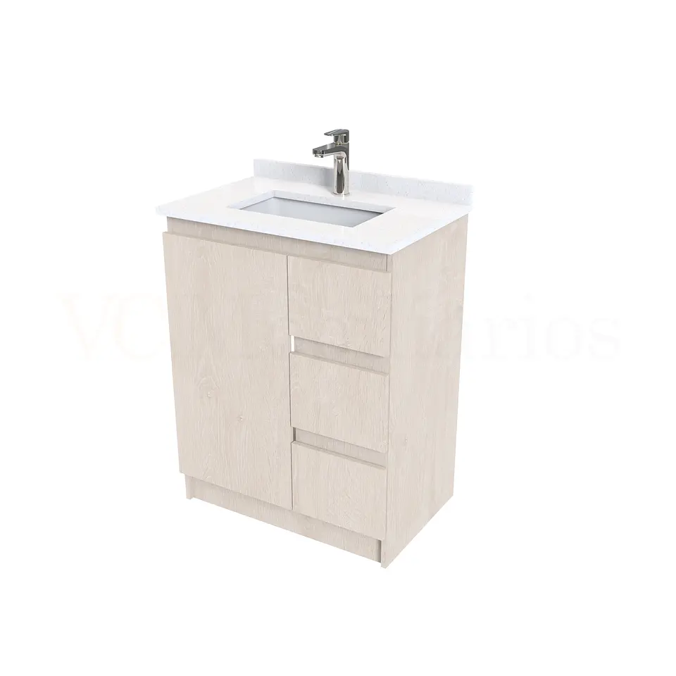 Mueble vanitorio al piso de 70 cm con cubierta de cuarzo M2-738 / Provenzal 1
