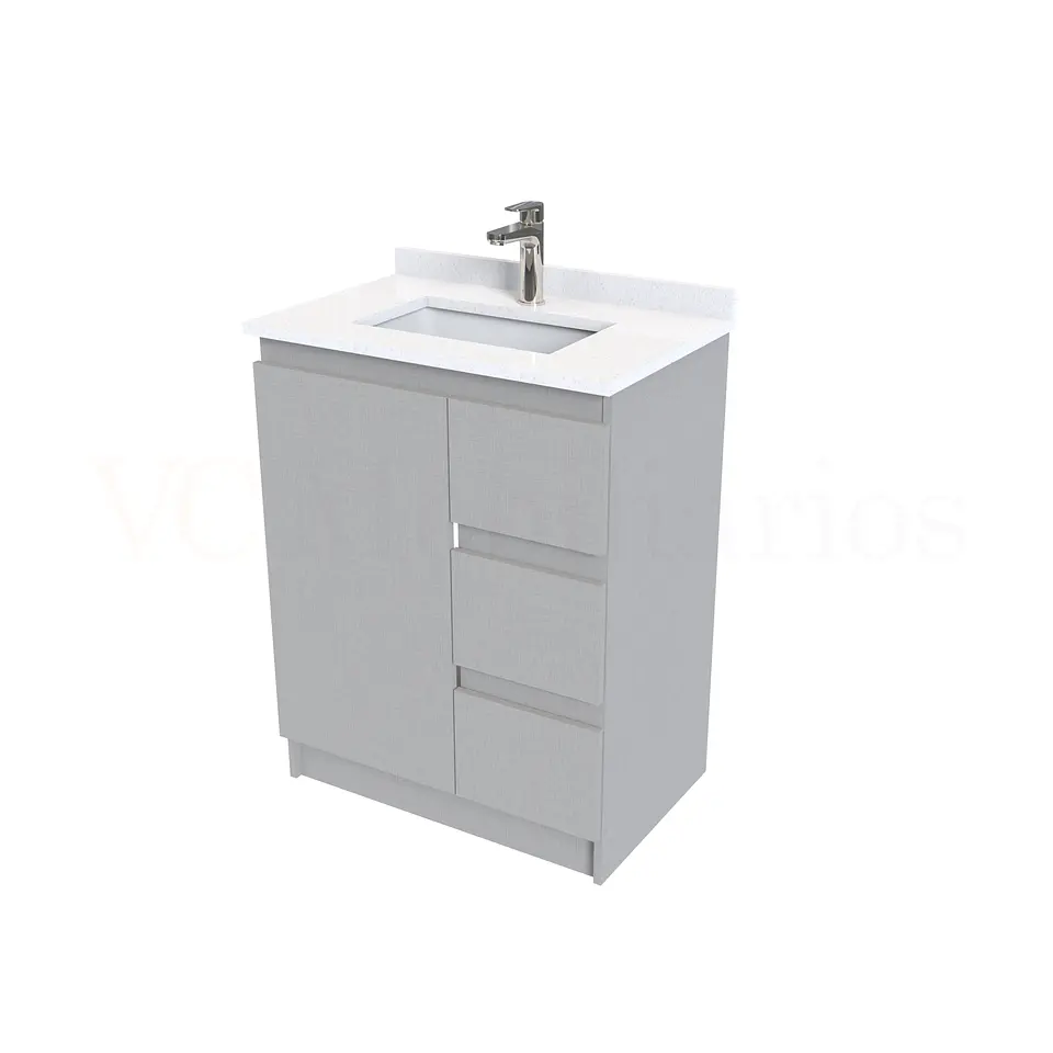 Mueble vanitorio al piso de 70 cm con cubierta de cuarzo M2-738 / Notte 1