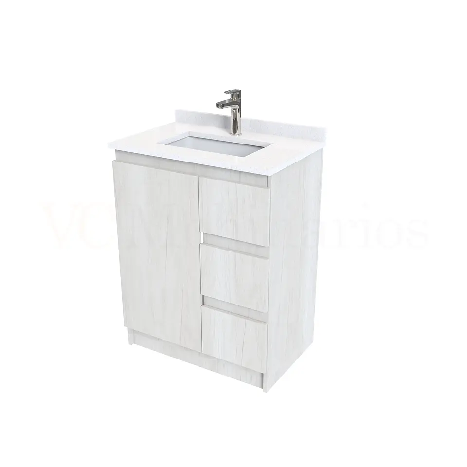 Mueble vanitorio al piso de 60 cm con cubierta de cuarzo M2-638 / Toscana 1