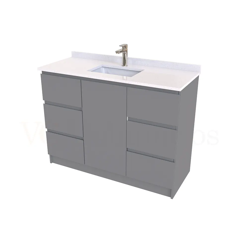 Mueble vanitorio al piso de 120 cm con cubierta de cuarzo M6-1238 / Carbon 1