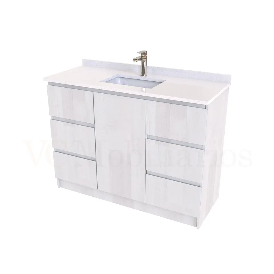 Mueble vanitorio al piso de 120 cm con cubierta de cuarzo M6-1238 / Legno 1