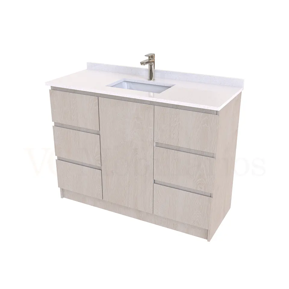 Mueble vanitorio al piso de 120 cm con cubierta de cuarzo M6-1238 / Provenzal 1