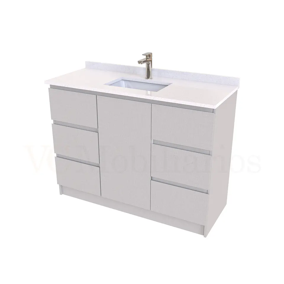 Mueble vanitorio al piso de 120 cm con cubierta de cuarzo M6-1238 / Giorno 1