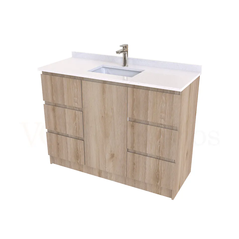 Mueble vanitorio al piso de 120 cm con cubierta de cuarzo M6-1238 / Cava 1
