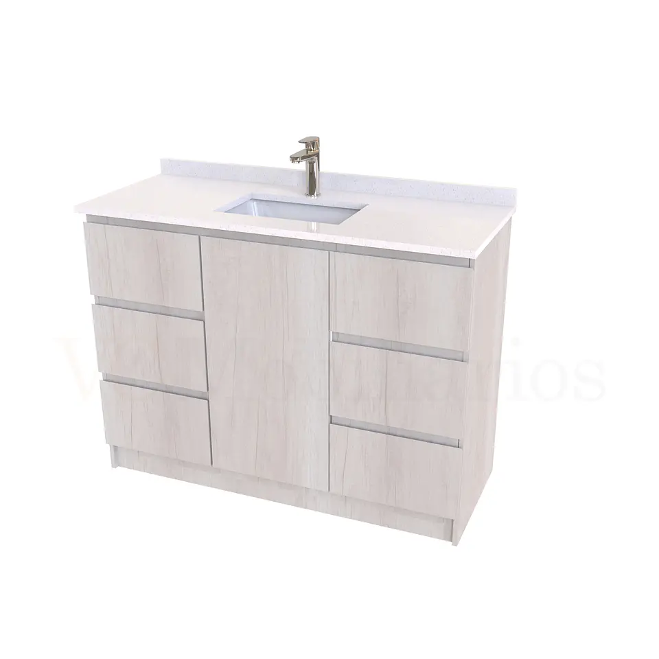 Mueble vanitorio al piso de 120 cm con cubierta de cuarzo M6-1238 / Toscana 1