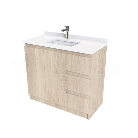 Mueble vanitorio al piso de 100 cm con cubierta de cuarzo M2-1038 / Jerez