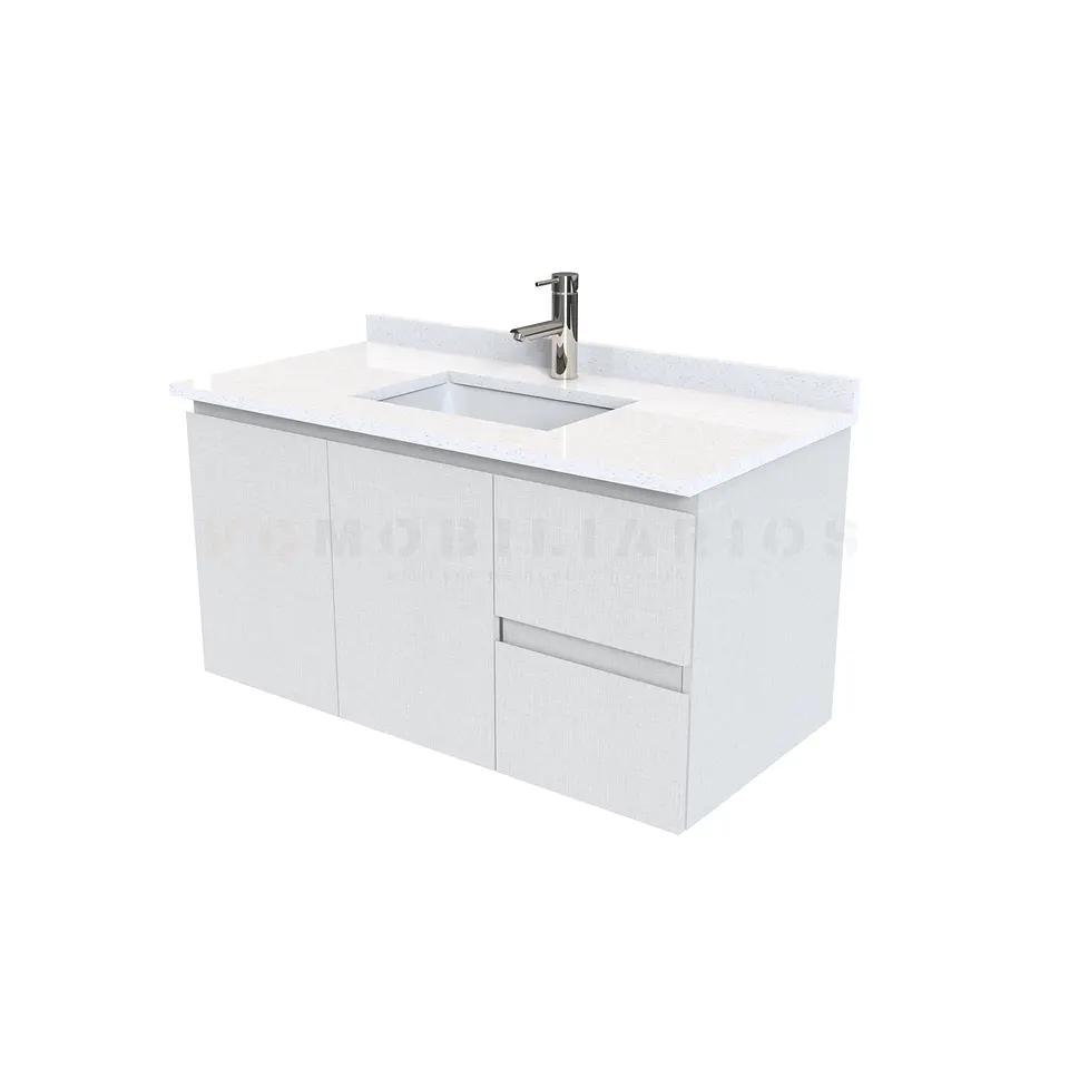 Mueble vanitorio aereo de 90 cm con cubierta de cuarzo / M2-938-A / Giorno 1