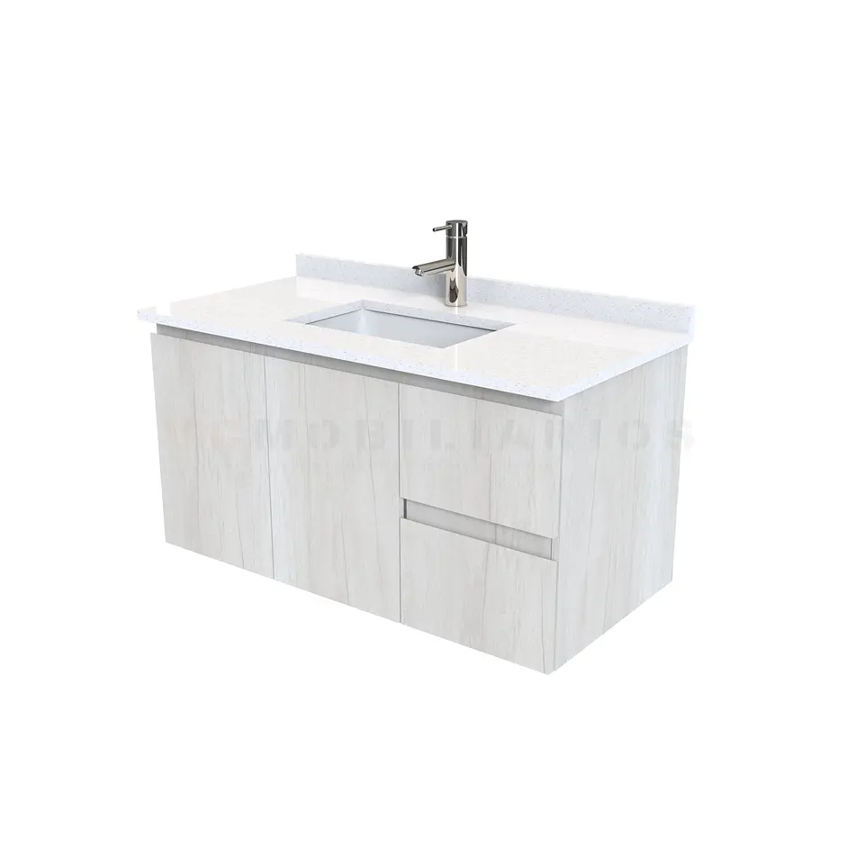 Mueble vanitorio aereo de 90 cm con cubierta de cuarzo / M2-938-A / Toscana 1