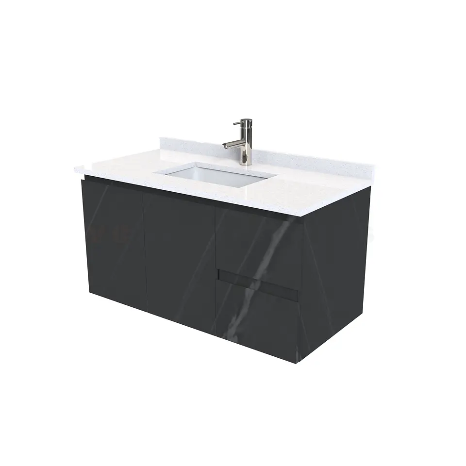 Mueble vanitorio aereo de 90 cm con cubierta de cuarzo / M2-938-A / Vizcaya 1