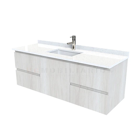 Mueble vanitorio aereo de 160 cm con cubierta de cuarzo / M2-1638-A / Toscana