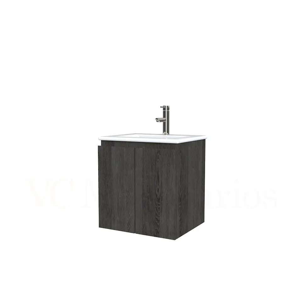 Mueble vanitorio aereo con cubierta de loza de 50 cm  /  M0-501-A / Espresso 1