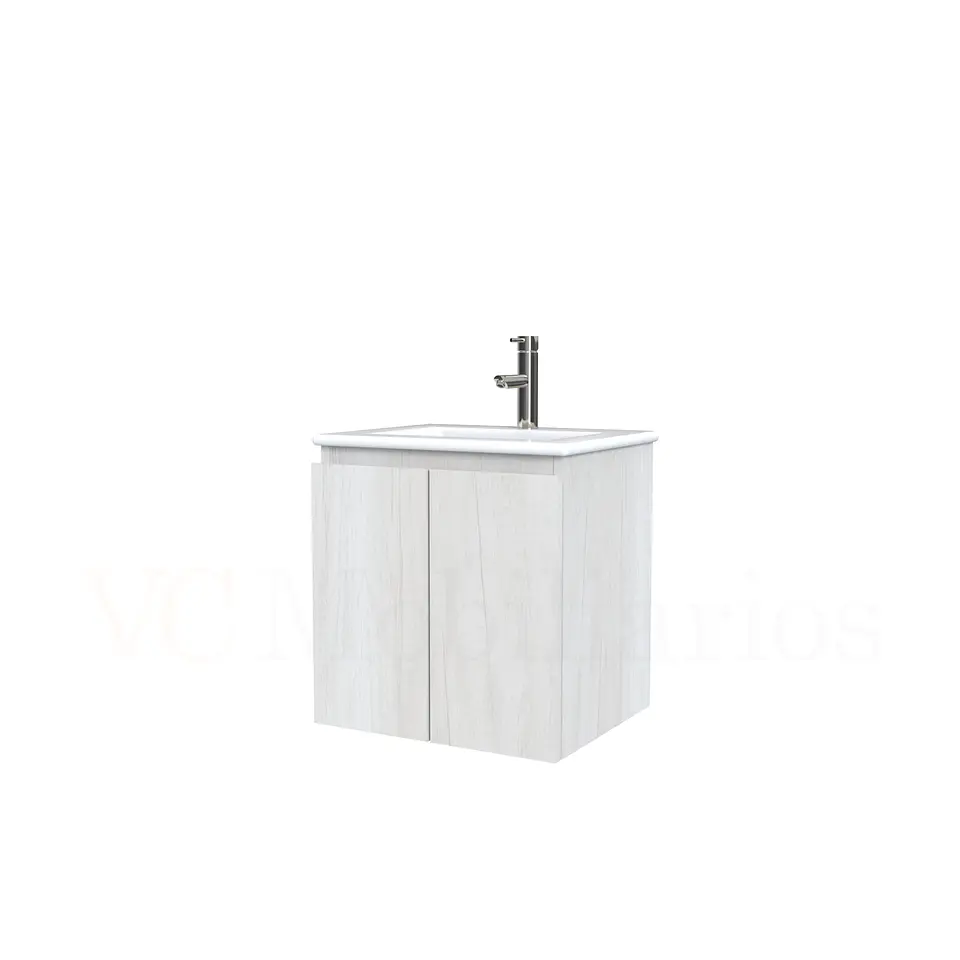 Mueble vanitorio aereo con cubierta de loza de 50 cm  /  M0-501-A / Toscana 1