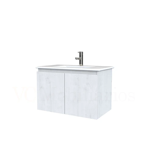 Mueble vanitorio aereo con cubierta de loza de 70 cm  /  M0-701-A / Alaska