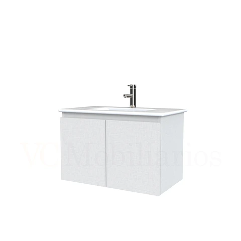 Mueble vanitorio aereo con cubierta de loza de 70 cm  /  M0-701-A / Giorno