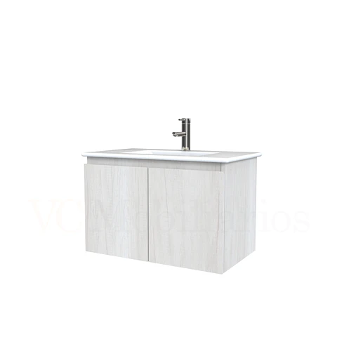 Mueble vanitorio aereo con cubierta de loza de 70 cm  /  Toscana
