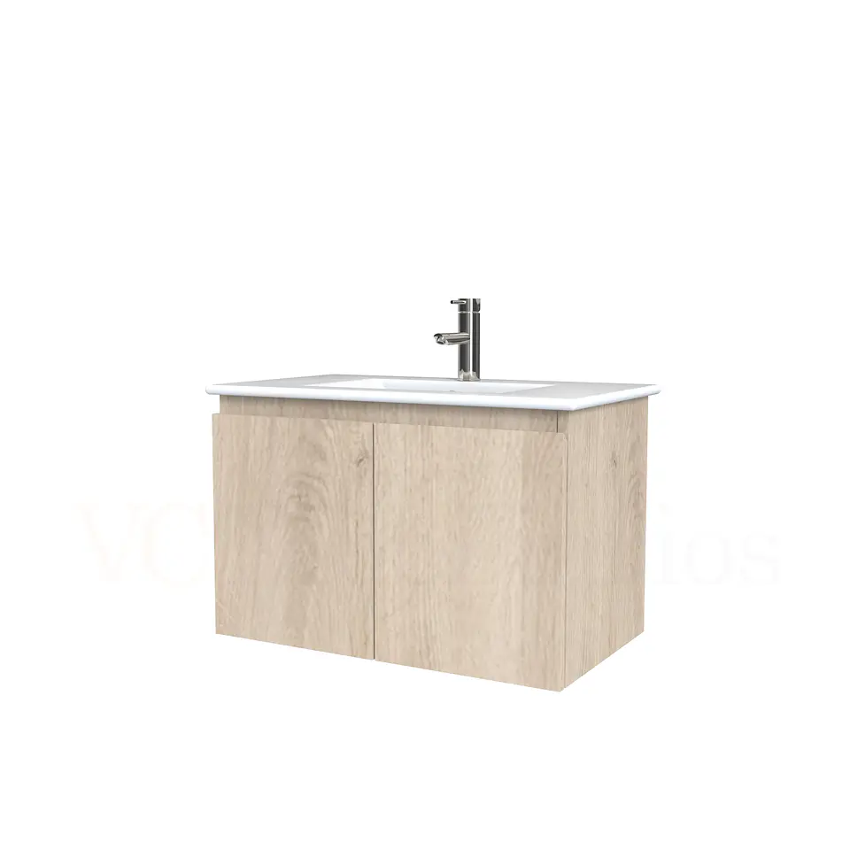 Mueble vanitorio aereo con cubierta de loza de 80 cm  /  M0-801-A / Jerez 1