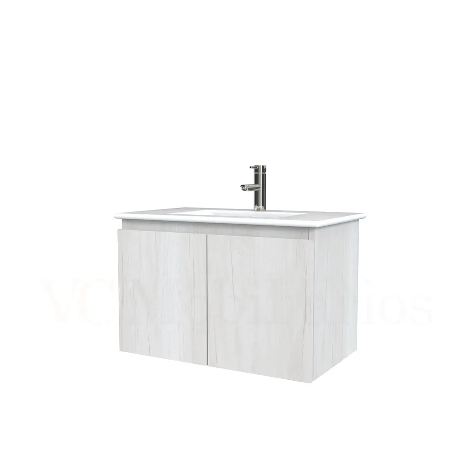 Mueble vanitorio aereo con cubierta de loza de 80 cm  /  M0-801-A / Toscana 1