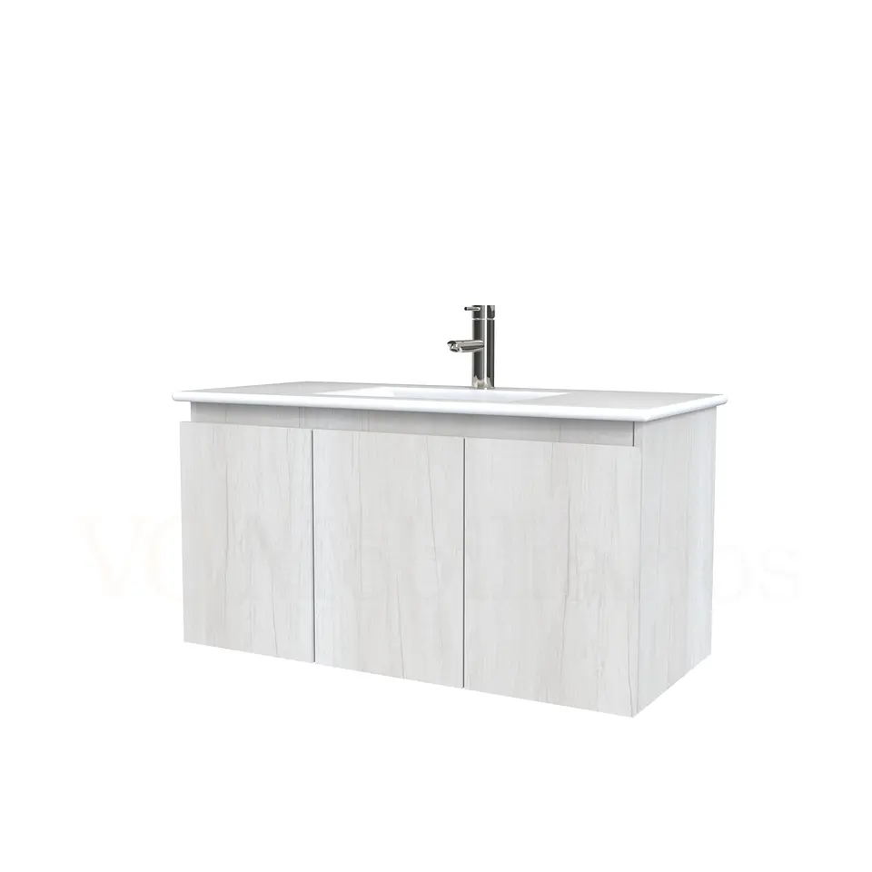 Mueble vanitorio aereo con cubierta de loza de 100 cm / M0-1001-A / Toscana 1