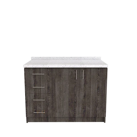 Mueble meson con cubierta de cuarzo de 130 cm / M1-1340 / Espresso