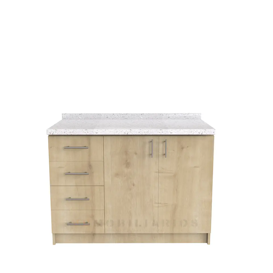Mueble meson con cubierta de cuarzo de 130 cm / M1-1340 / Rustico 1