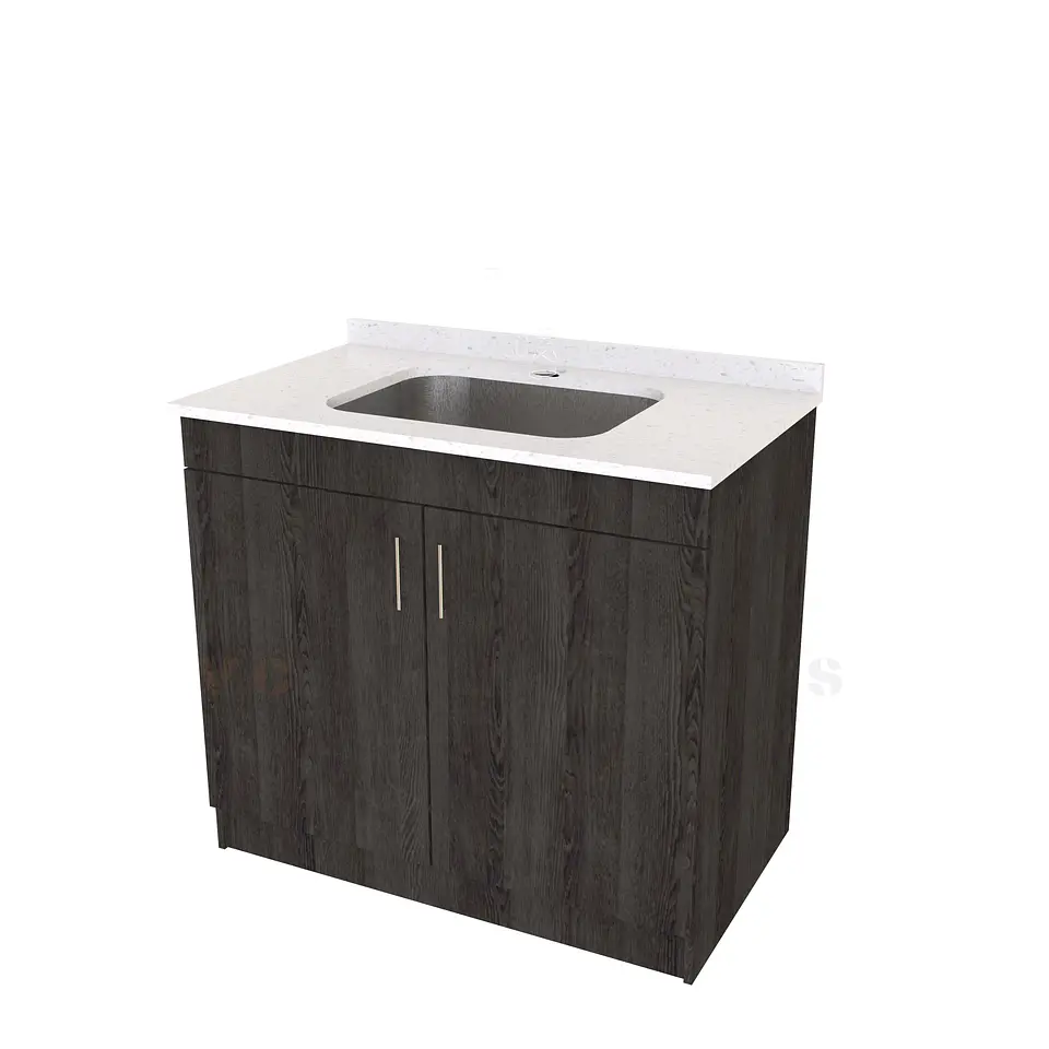 Mueble lavadero de 90 cm con cubierta de Cuarzo  / Espresso 1