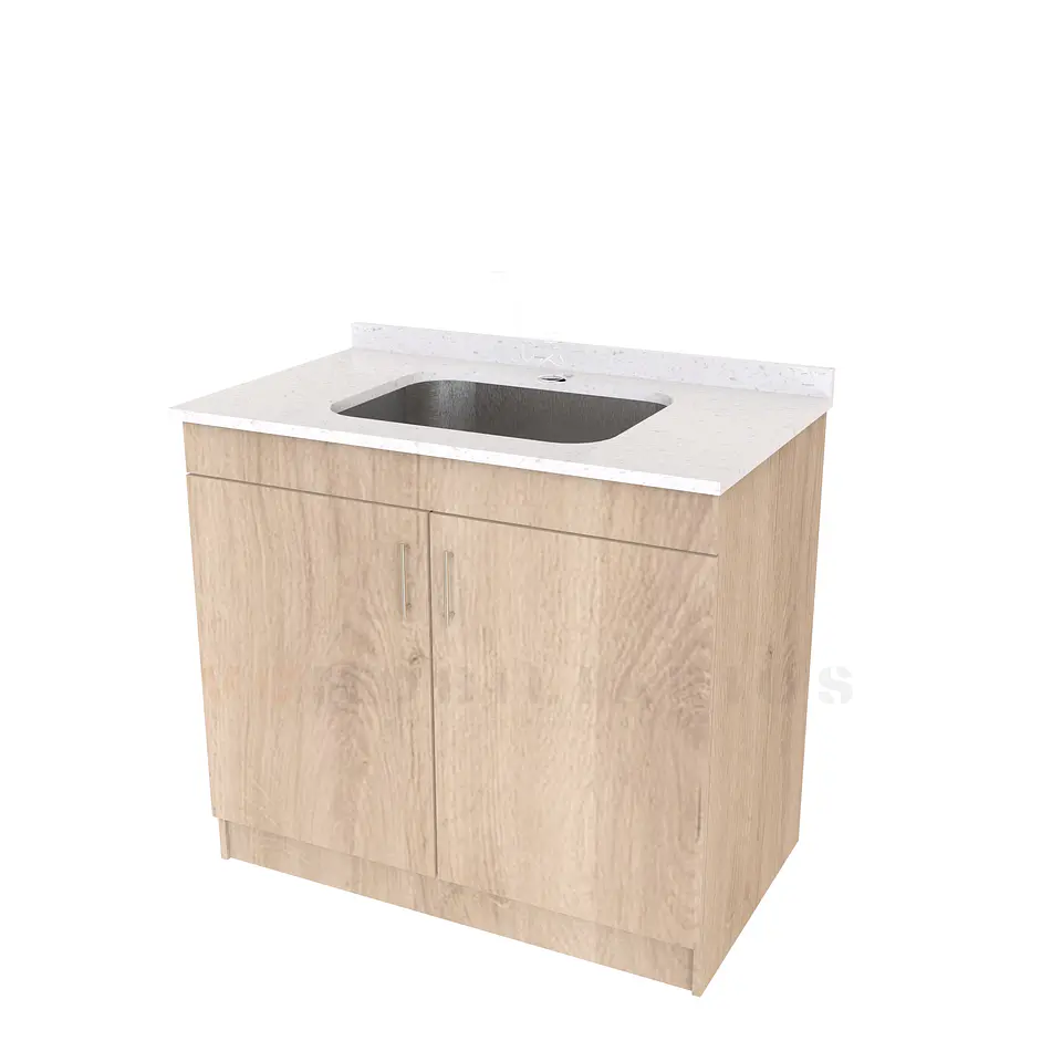 Mueble lavadero de 90 cm con cubierta de Cuarzo  / Jerez 1