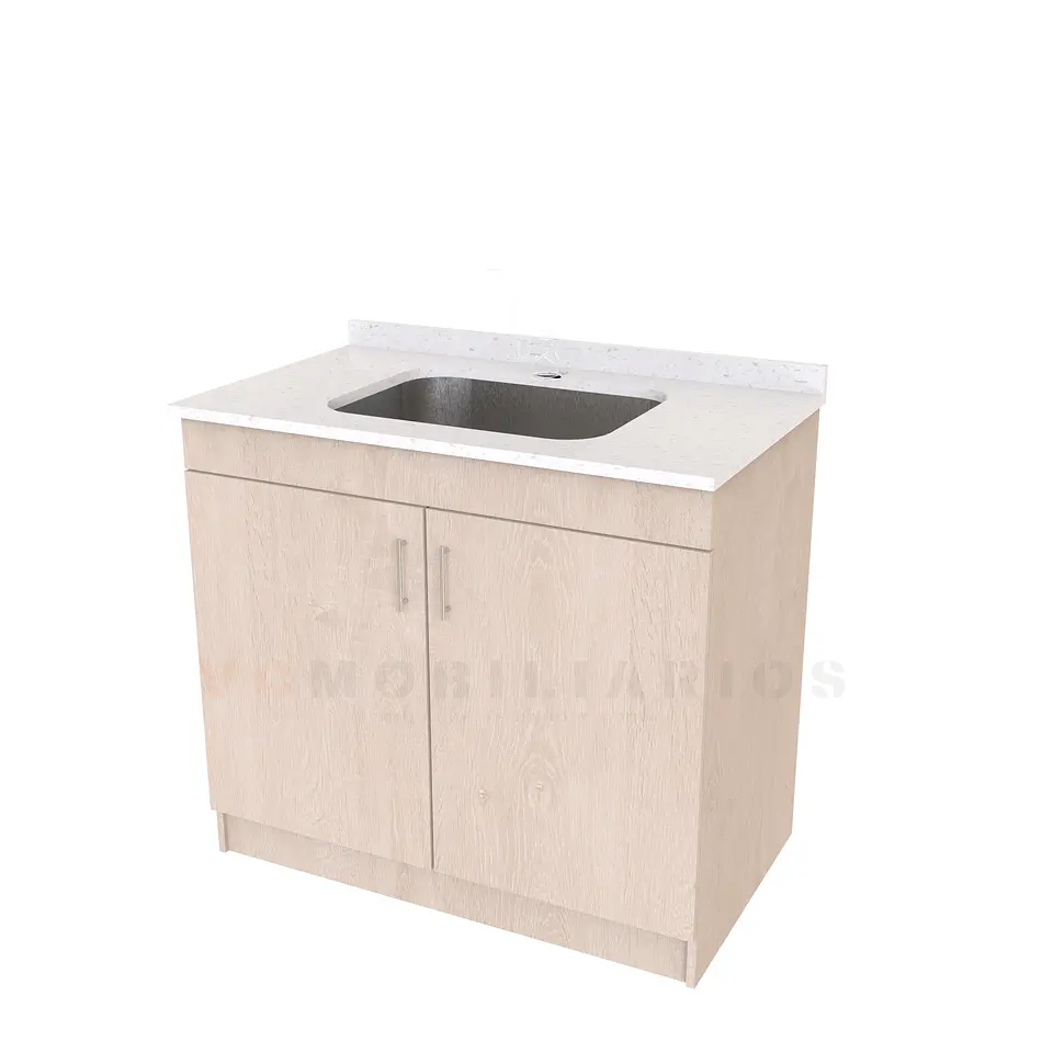 Mueble lavadero de 90 cm con cubierta de Cuarzo  / Provenzal 1