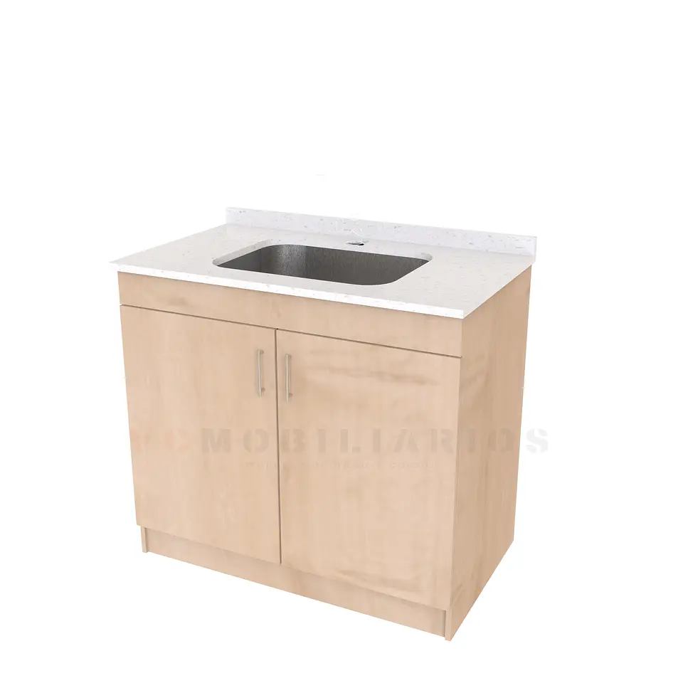 Mueble lavadero de 90 cm con cubierta de Cuarzo  / Rustico 1