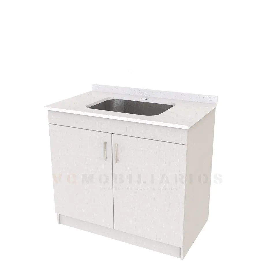 Mueble lavadero de 90 cm con cubierta de Cuarzo  / Giorno 1
