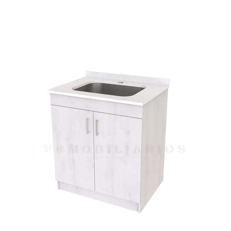 Mueble lavadero de 80 cm con cubierta de Cuarzo  / Alaska 1