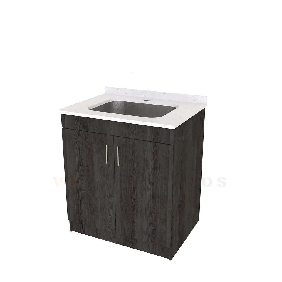 Mueble lavadero de 80 cm con cubierta de Cuarzo  / Espresso 1